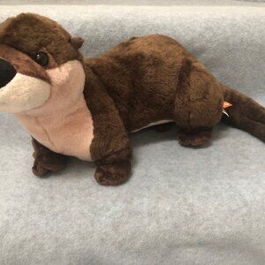 Wild Republic River Otter Dark Brown Tan 10" Plush Realistic Stuffed Animal